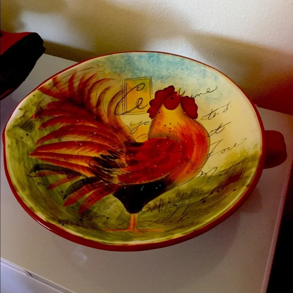 Susan Winget Le Rooster 17 1/2” x 20” Bowl